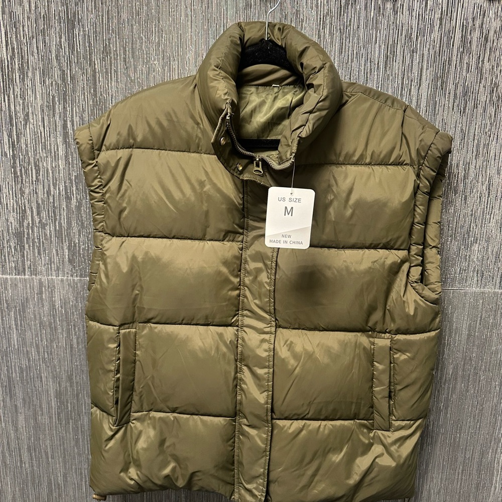 New with Tags- Womens Olive Puffer Vest